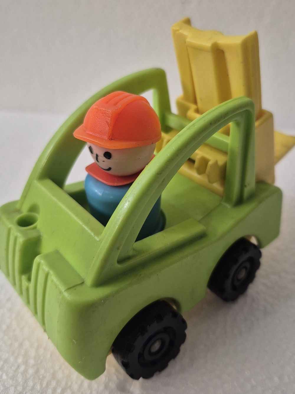 Fisher-Price Green Forklift Truck with Orange-Helmet Driver